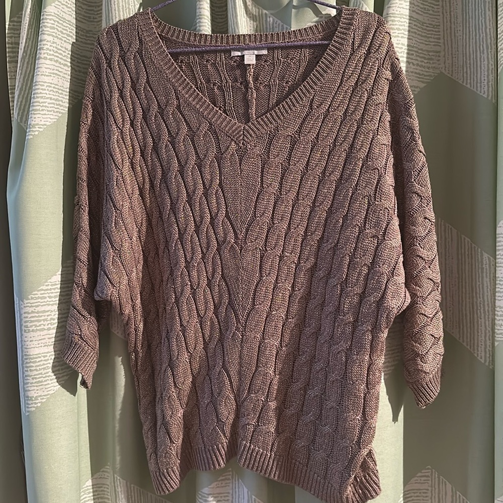 Shimmery V neck sweater